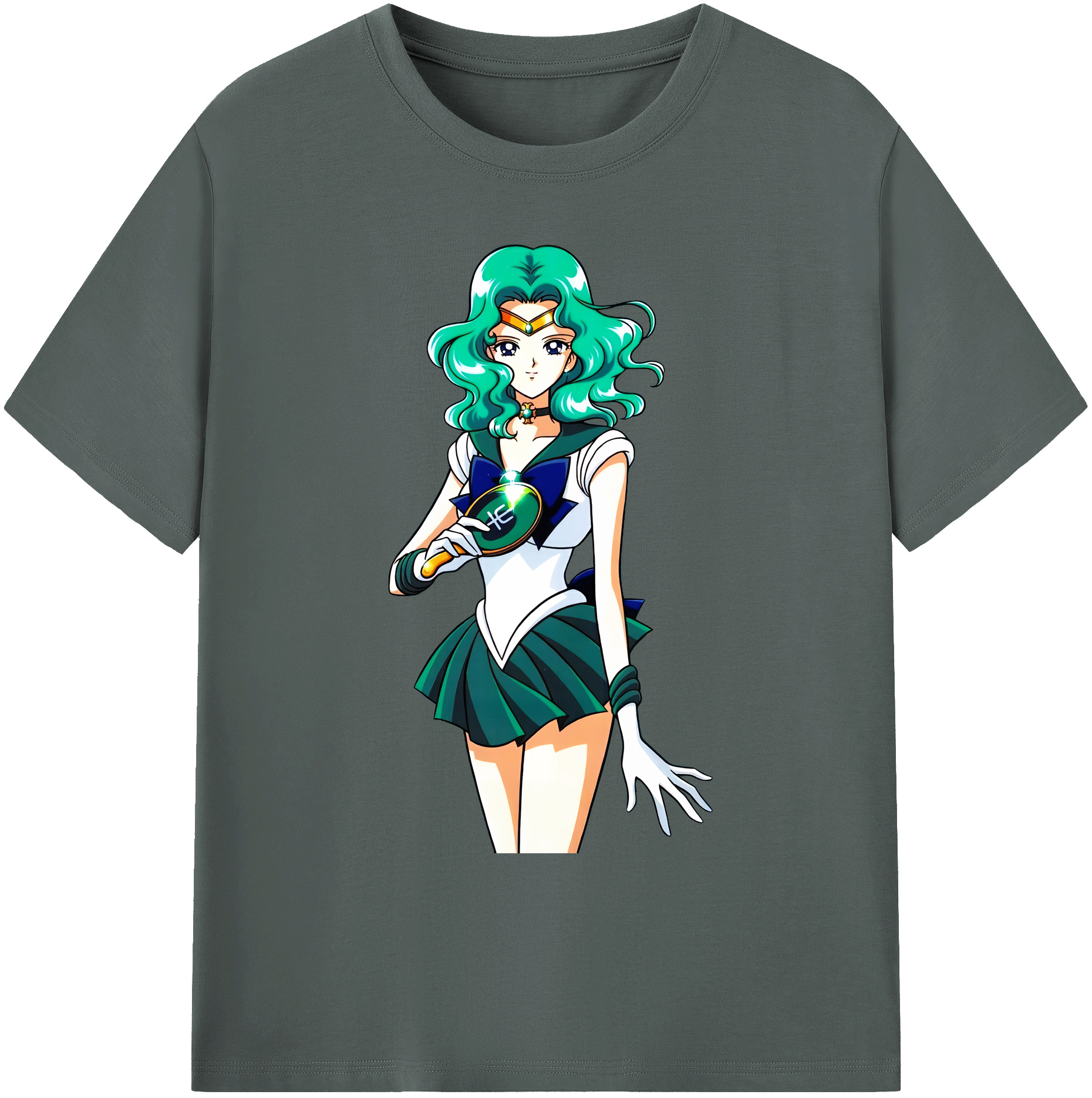 （画像用） 美少女戦士セーラームーン 海王 みちる（かいおう みちる） Sailor Moon Kaiou Michiru 綿100％ メンズ半袖Tシャツ｜肌触りやわらか＆通気性